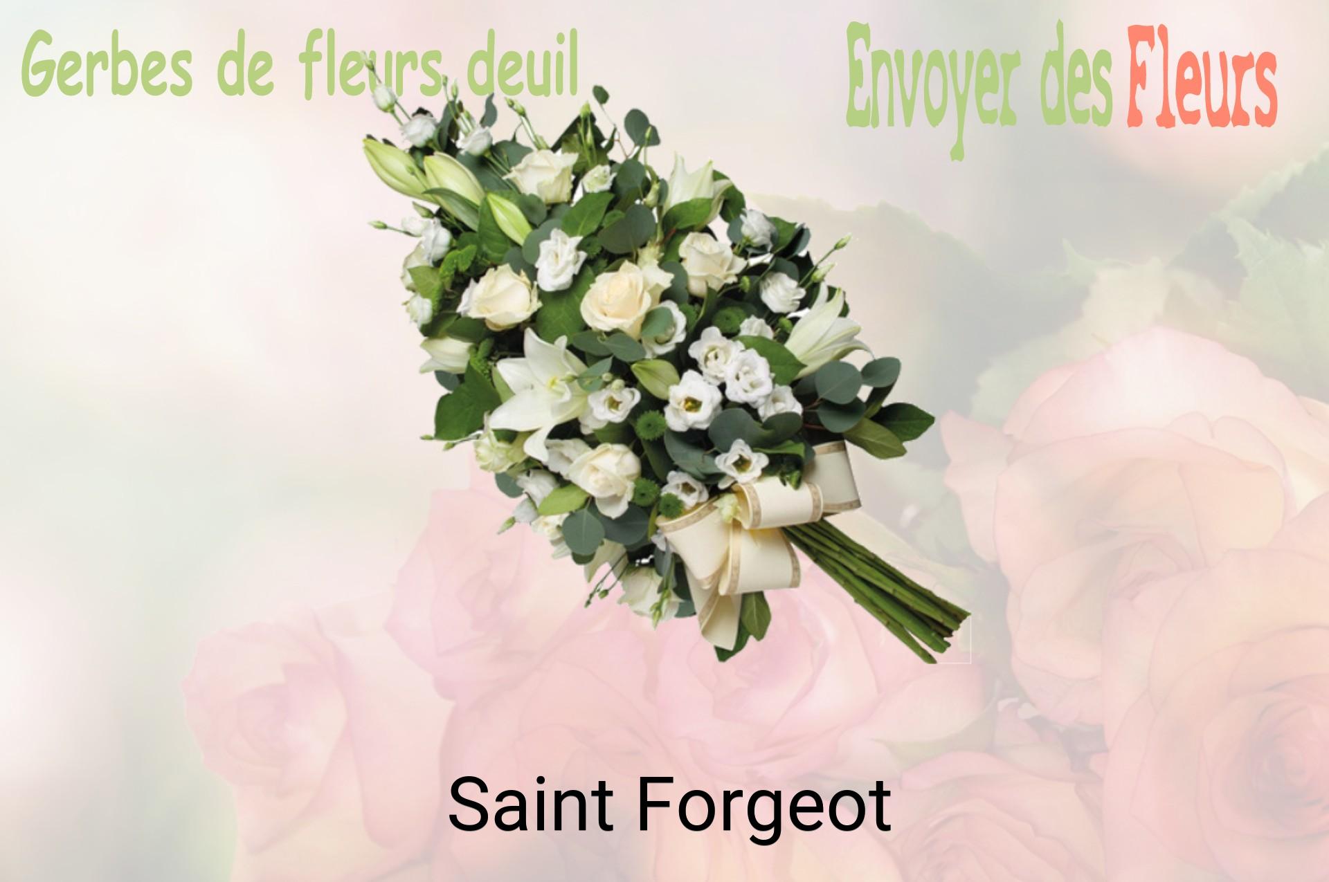 Gerbe de fleurs de deuil livrée à Saint-Forgeot